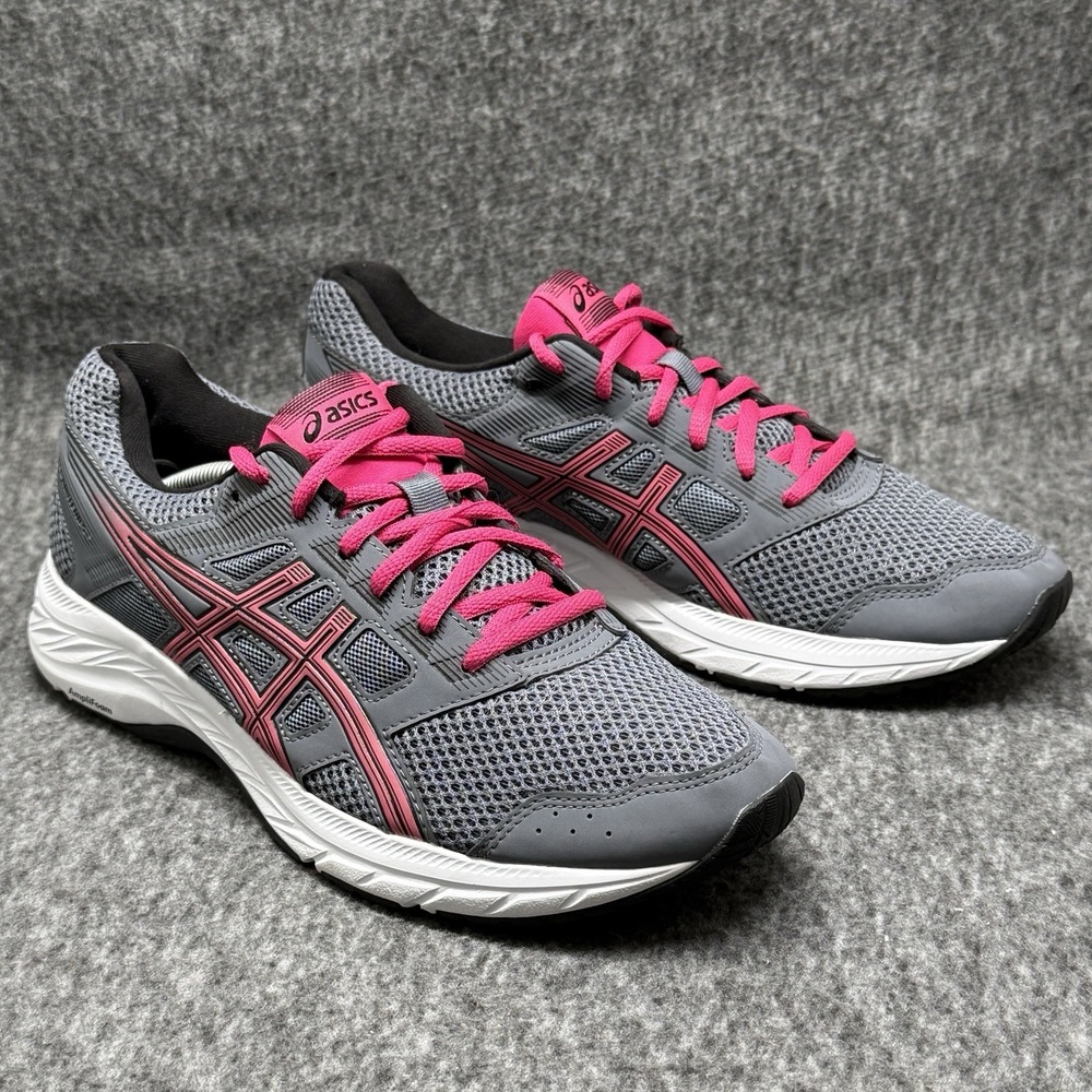 Asics Gel Contend 5 Running Shoes Womens Size 8.5 Grey Pink 1012A234 New